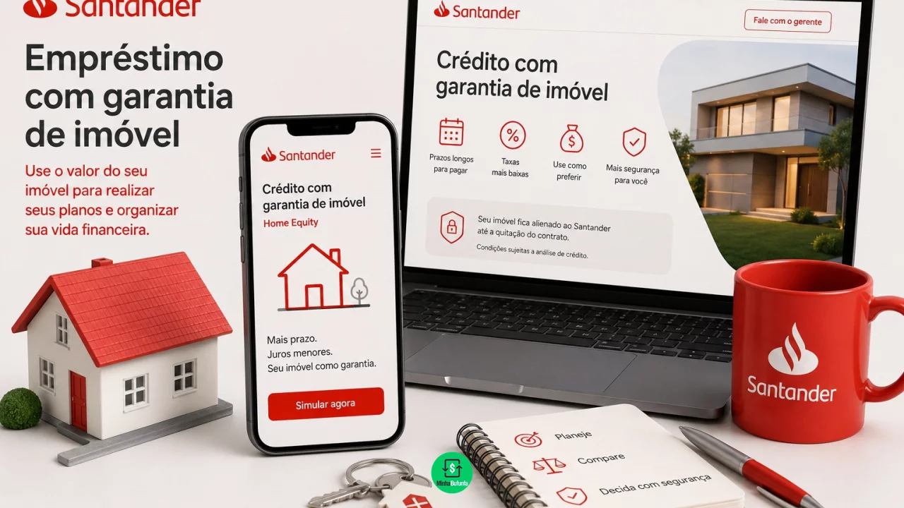 Empréstimo com garantia de imóvel Santander: quando usar a casa para trocar dívida cara