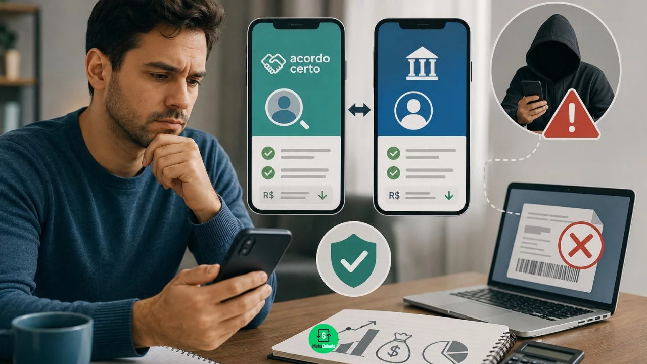 Acordo Certo ou app do banco: onde negociar dívida sem pagar boleto falso