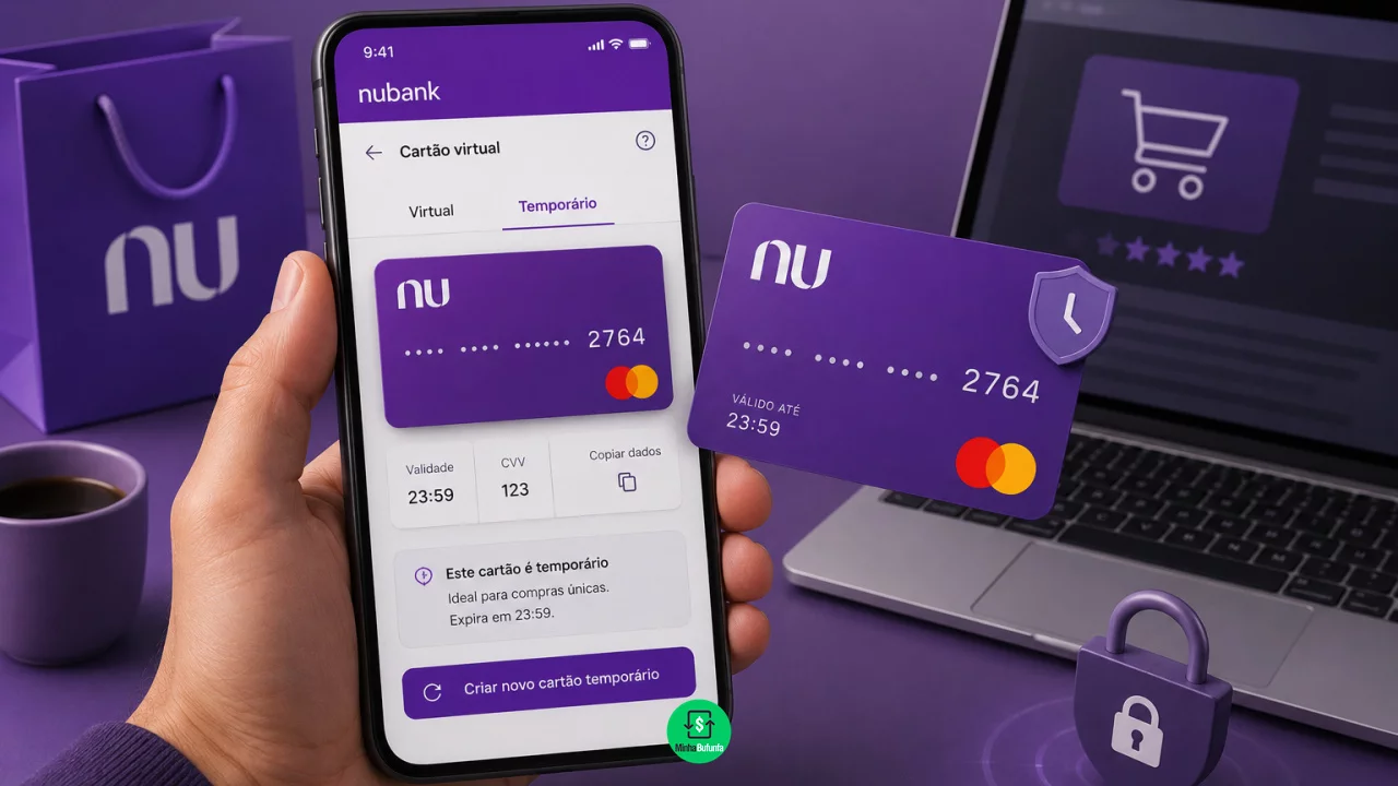 Cartão virtual temporário do Nubank: quando criar um novo número para compras online
