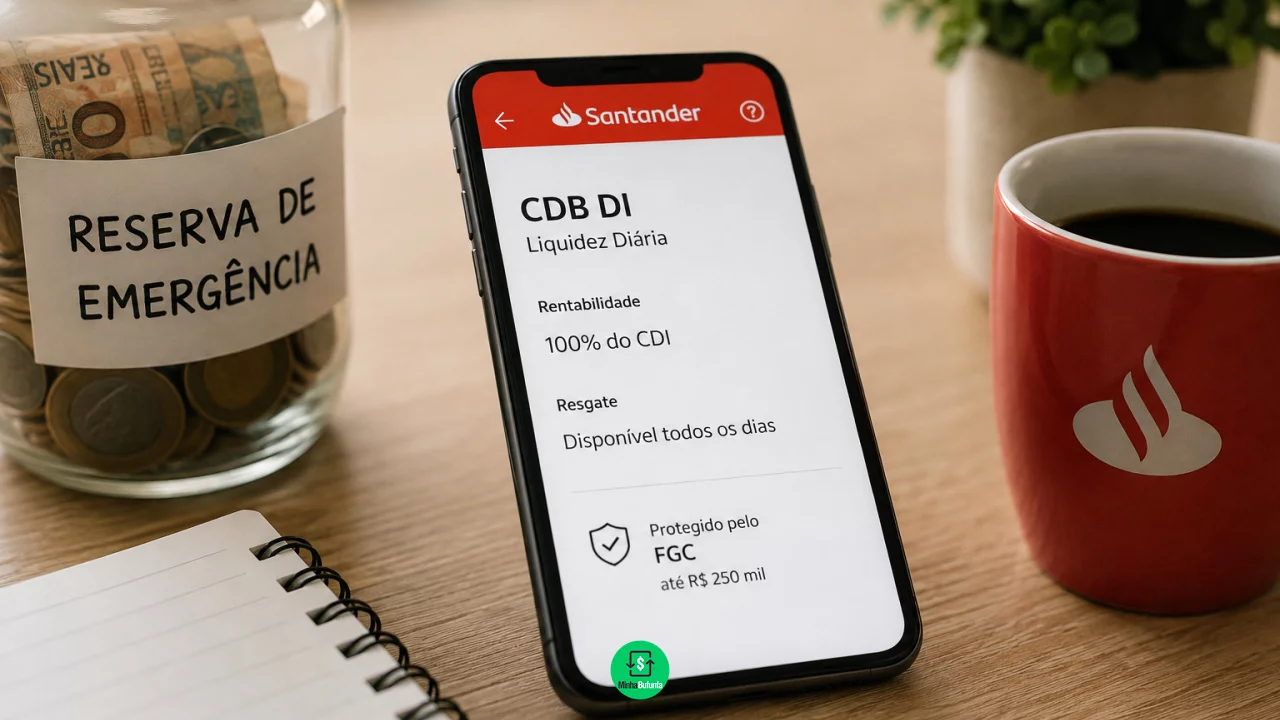 CDB DI Santander com liquidez diária: dá para usar como reserva de emergência?
