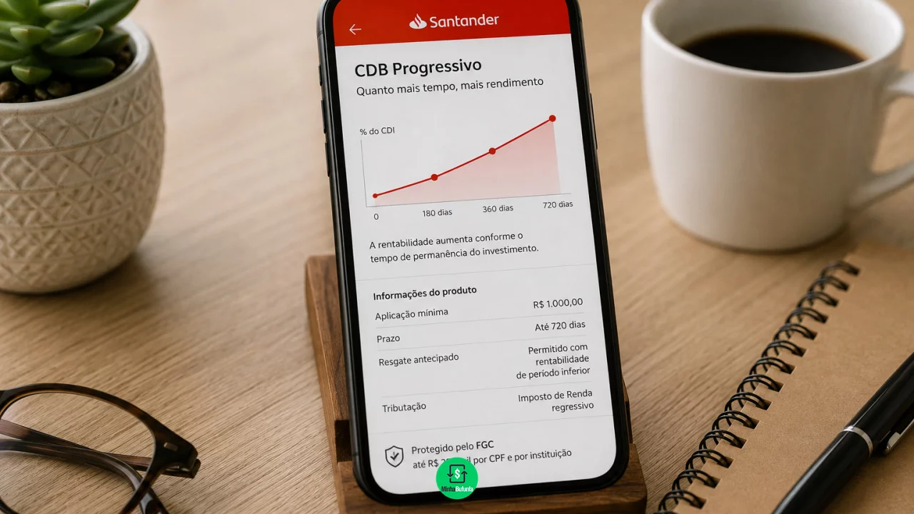 CDB Progressivo Santander: quanto mais tempo o dinheiro fica aplicado, mais rende?