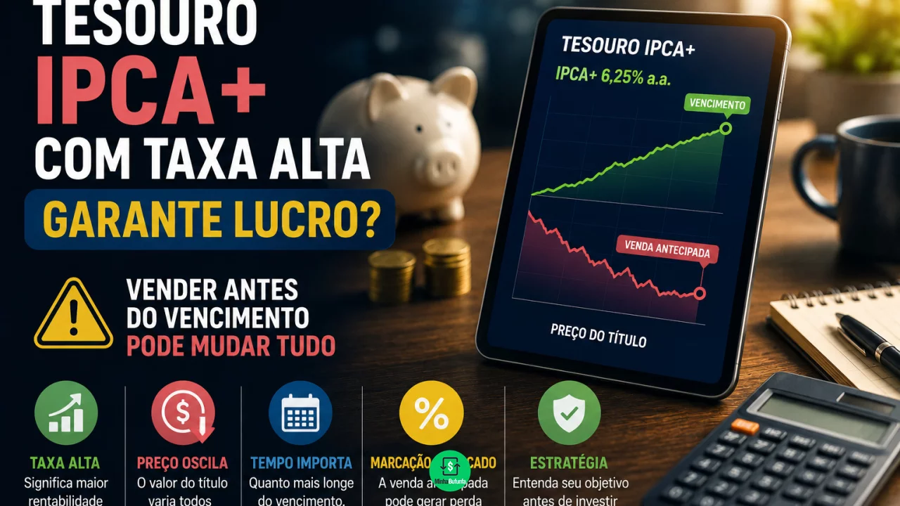 Tesouro IPCA+ com taxa alta garante lucro? Por que vender antes do vencimento pode mudar tudo
