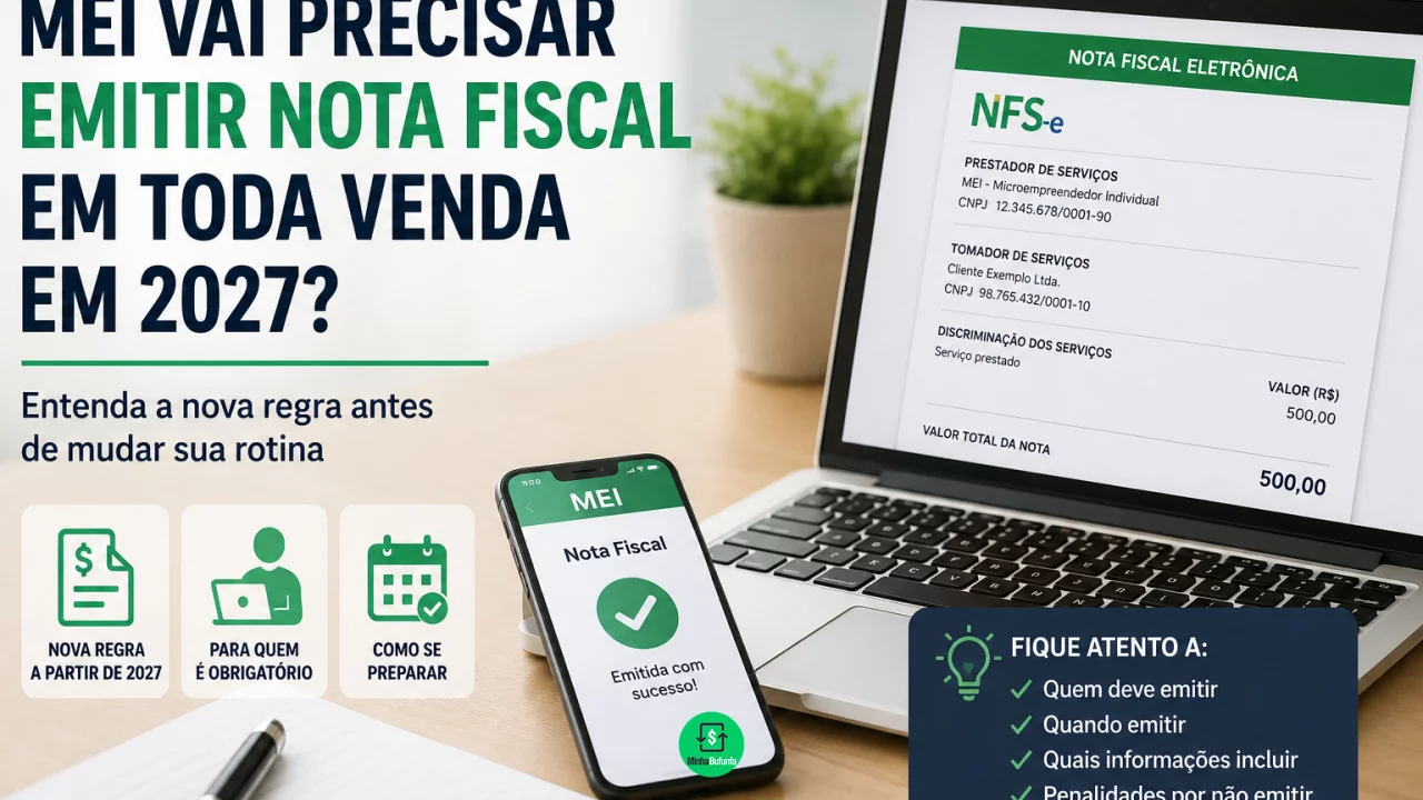 MEI vai precisar emitir nota fiscal em toda venda em 2027? Entenda a nova regra antes de mudar sua r