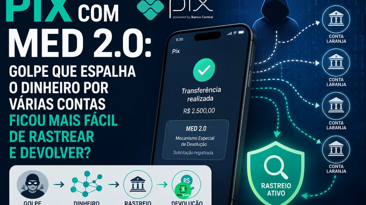Pix com MED 2.0: golpe que espalha o dinheiro por várias contas ficou mais fácil de rastrear e devol