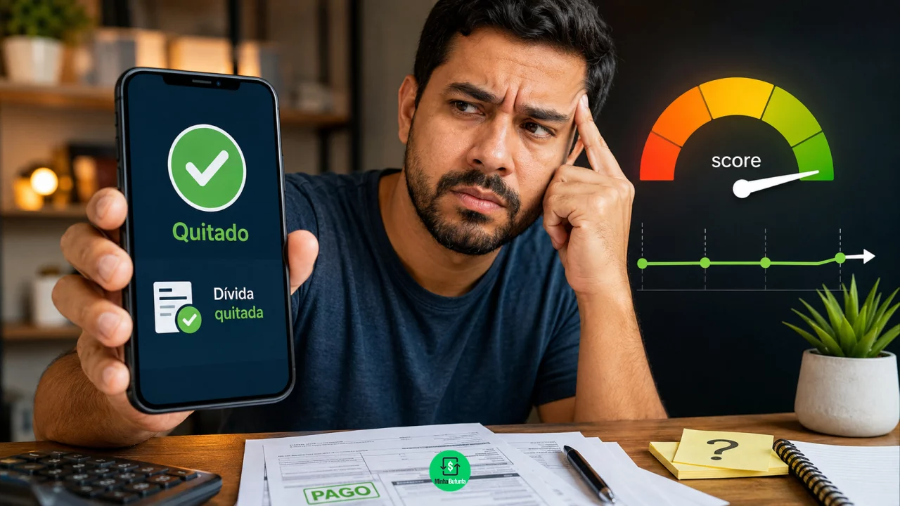 Quitou a dívida e o score não subiu? Por que limpar o nome não garante crédito maior imediatamente
