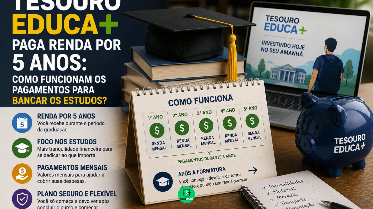 Tesouro Educa+ paga renda por 5 anos: como funcionam os pagamentos para bancar os estudos?