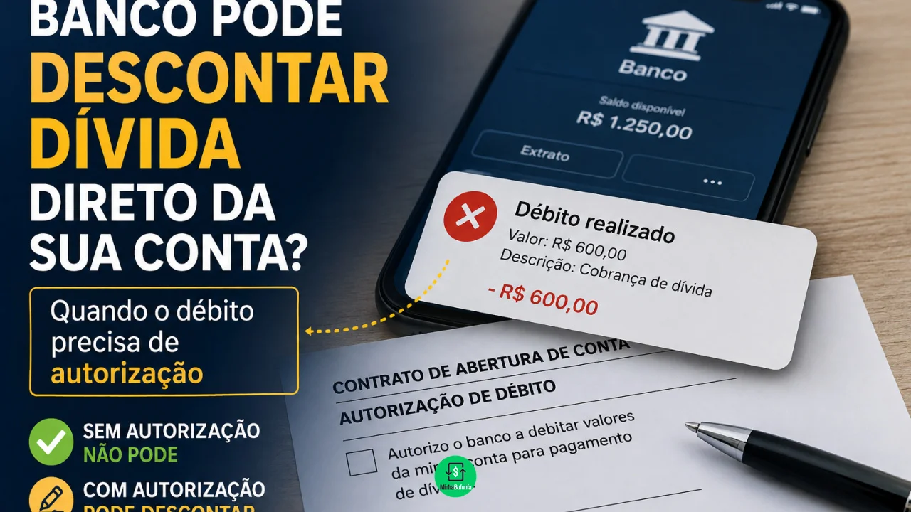 Banco pode descontar dívida direto da sua conta? Quando o débito precisa de autorização