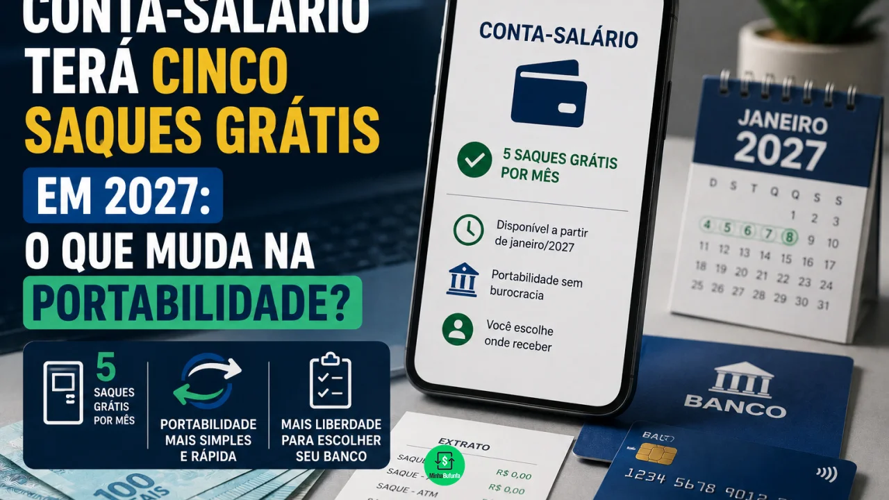 Conta-salário terá cinco saques grátis em 2027: o que muda na portabilidade?