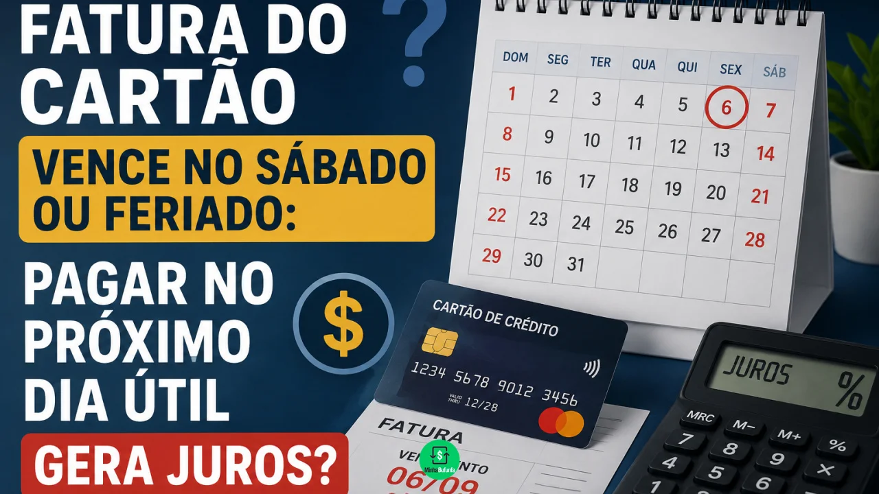 Fatura do cartão vence no sábado ou feriado: pagar no próximo dia útil gera juros?