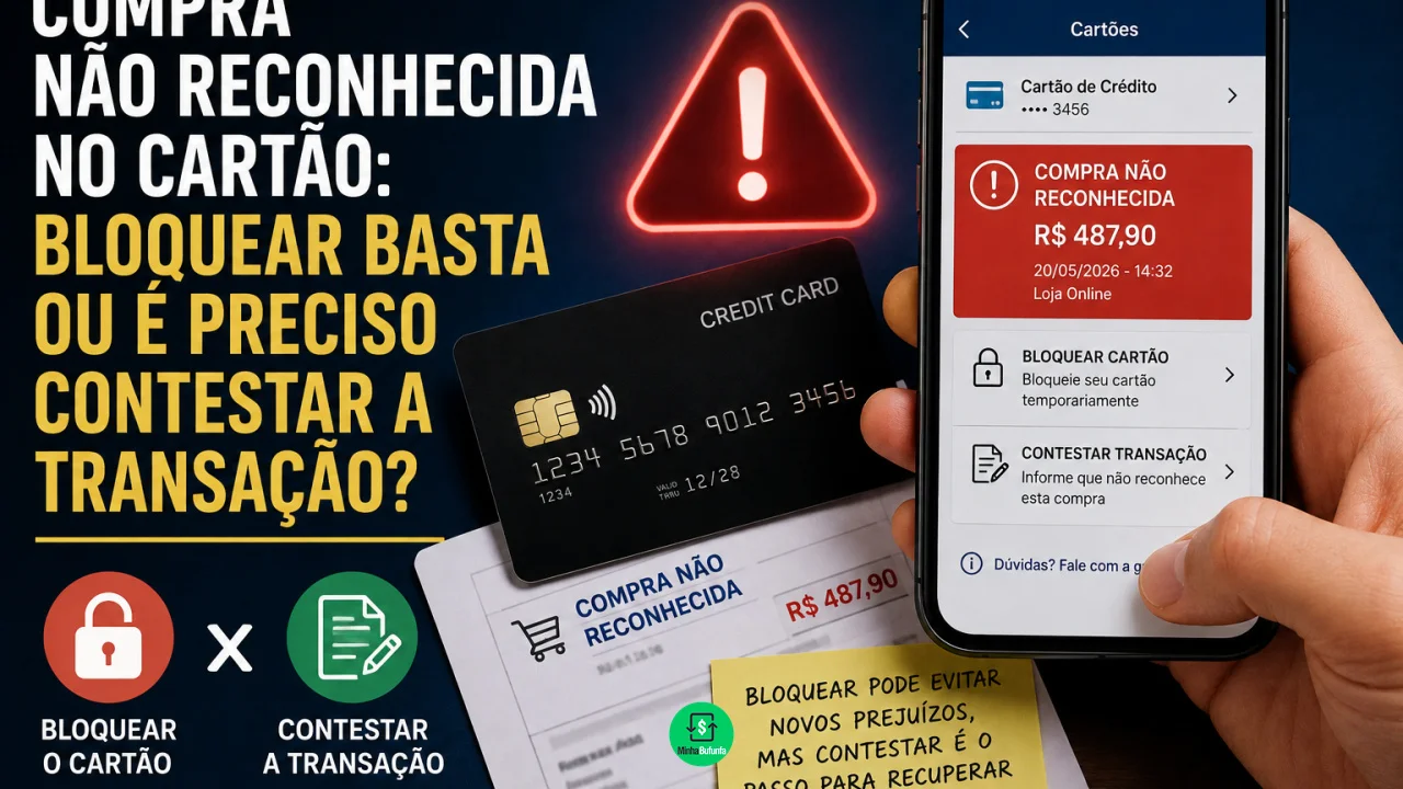 Compra não reconhecida no cartão: bloquear basta ou é preciso contestar a transação?