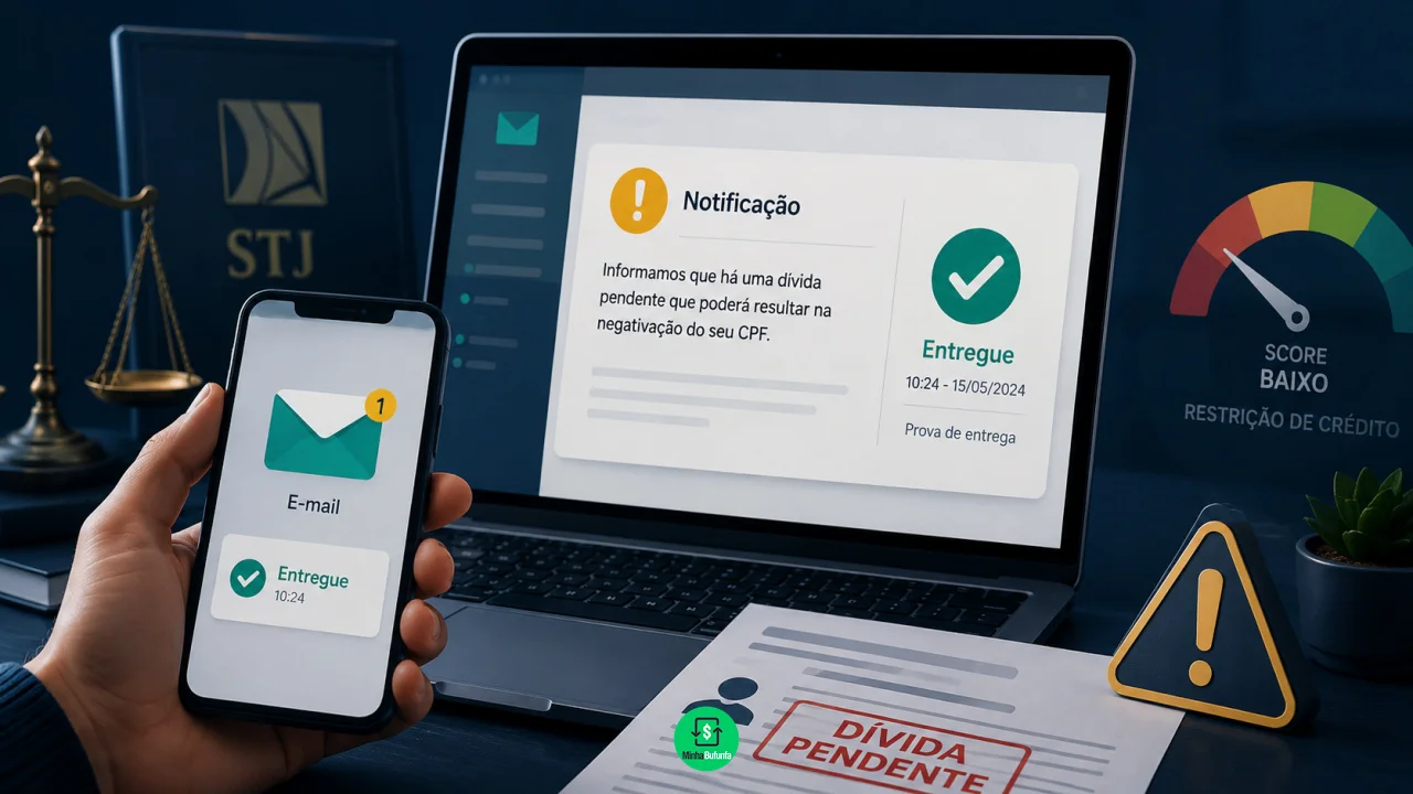 Negativação pode ser avisada por e-mail? STJ valida notificação eletrônica com prova de entrega